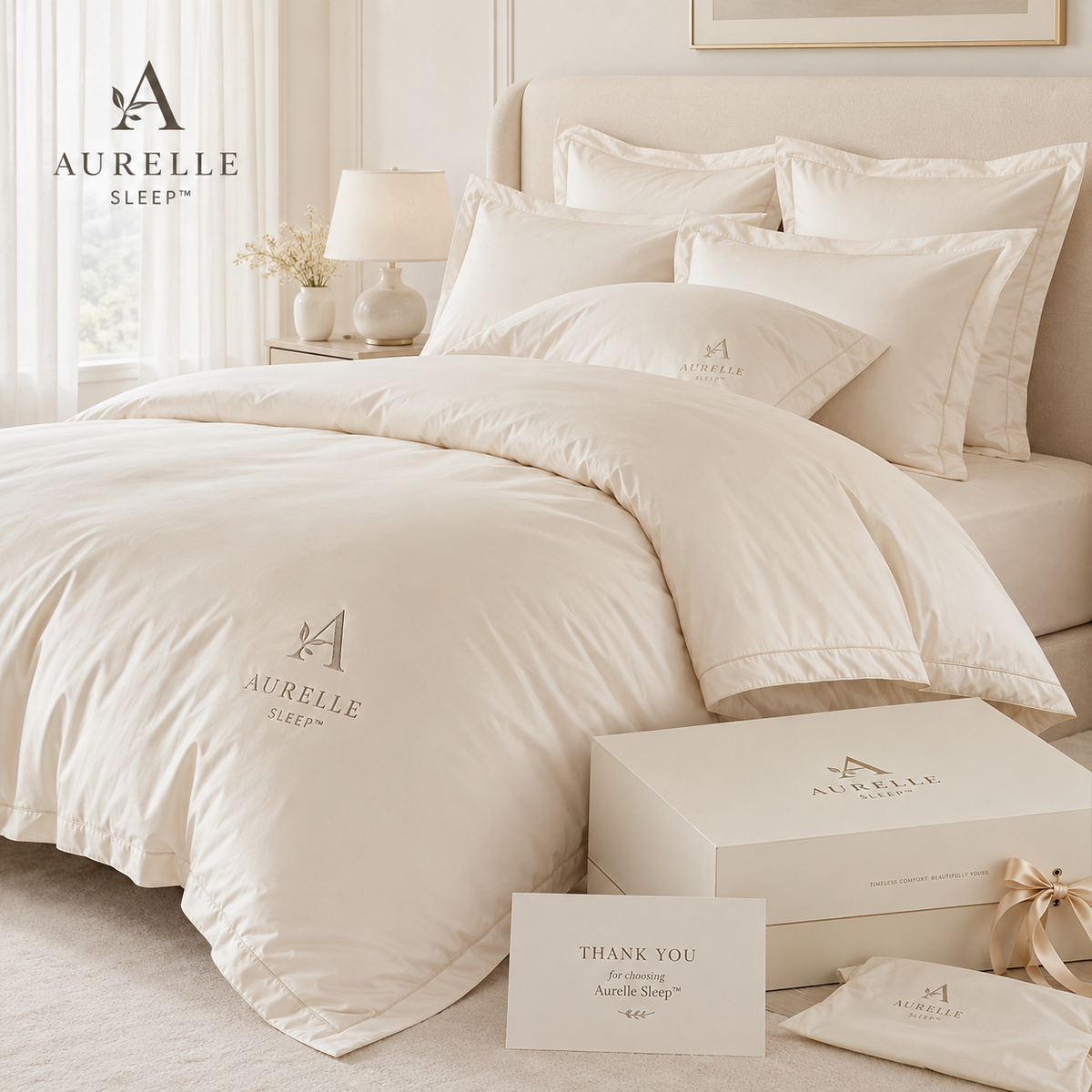 Aurelle Sleep™ Ivory Duvet Cover Set